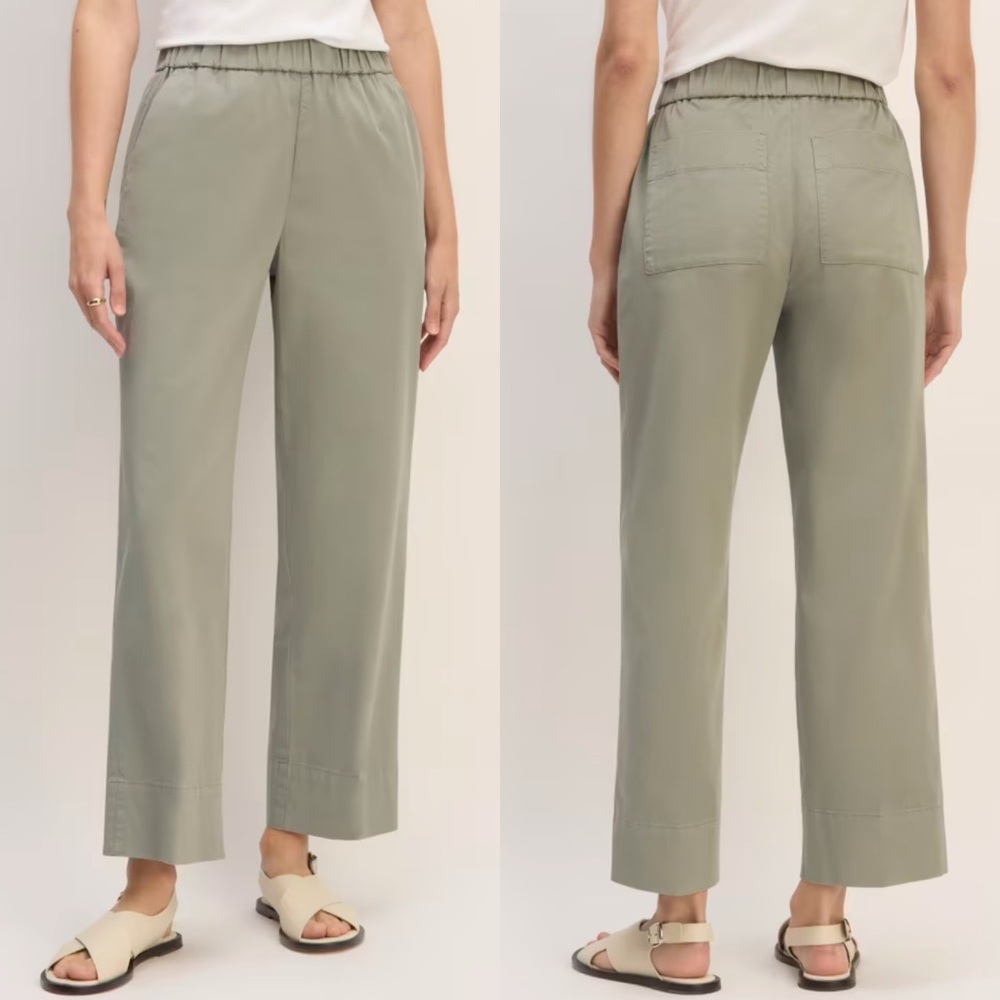 Everlane Women's Straight Leg Pants in Sage Green